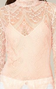 NEW! Bebe mock neck lace tunic